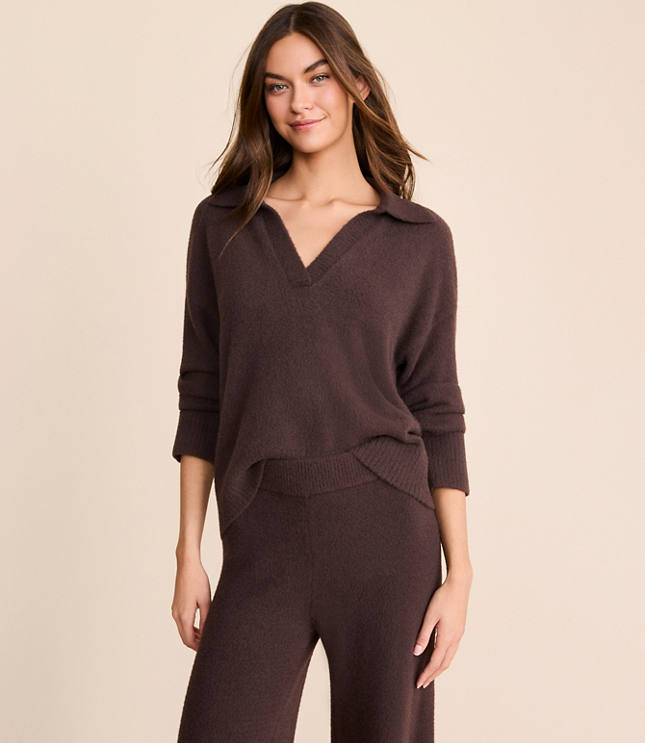 Lou & Grey Fuzzy Polo Sweater