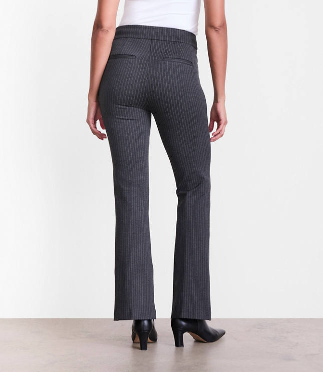 Tall LOFT Versa Pintucked Ponte Flare Pants in Pinstripe