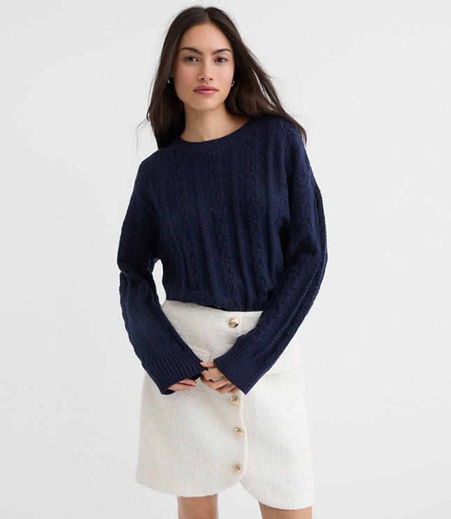 Bobble Pointelle Sweater