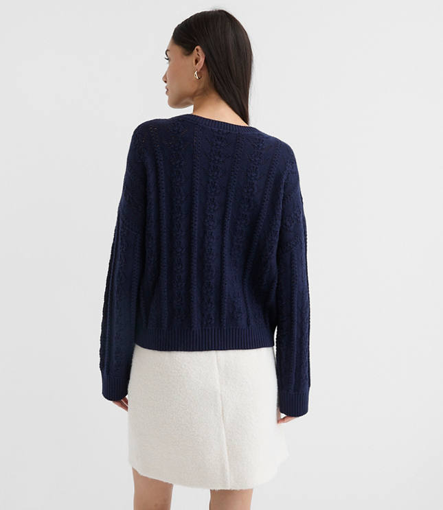 Bobble Pointelle Sweater