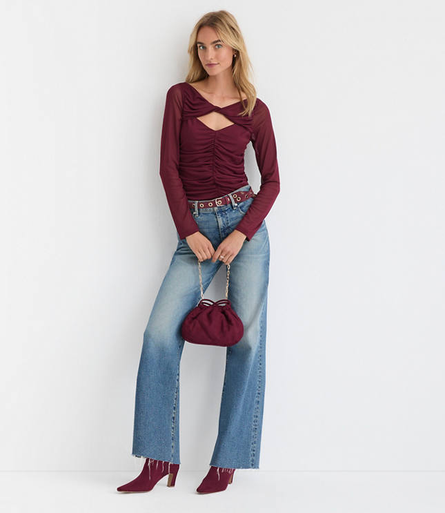 Twist Neck Ruched Top