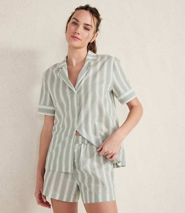 Haven Well Within Organic Cotton Poplin Stripe Pajama Set