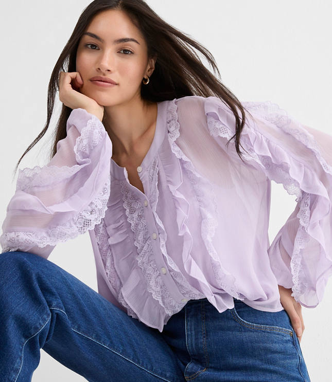 Lace Ruffle Blouse