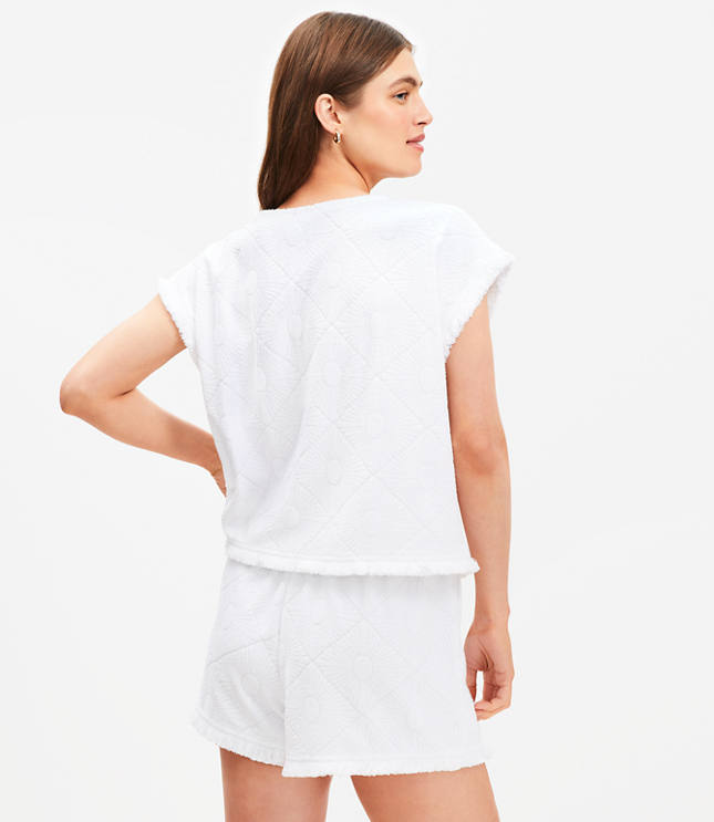 Petite LOFT Beach Fringe Terry Top