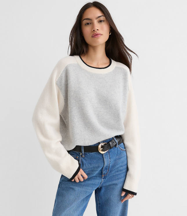 Colorblock Oversized Cashmere Sweater