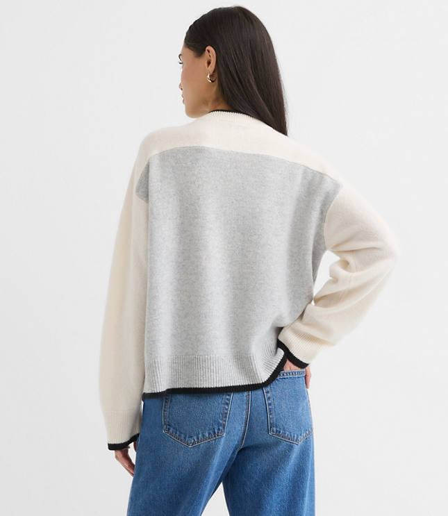 Colorblock Oversized Cashmere Sweater