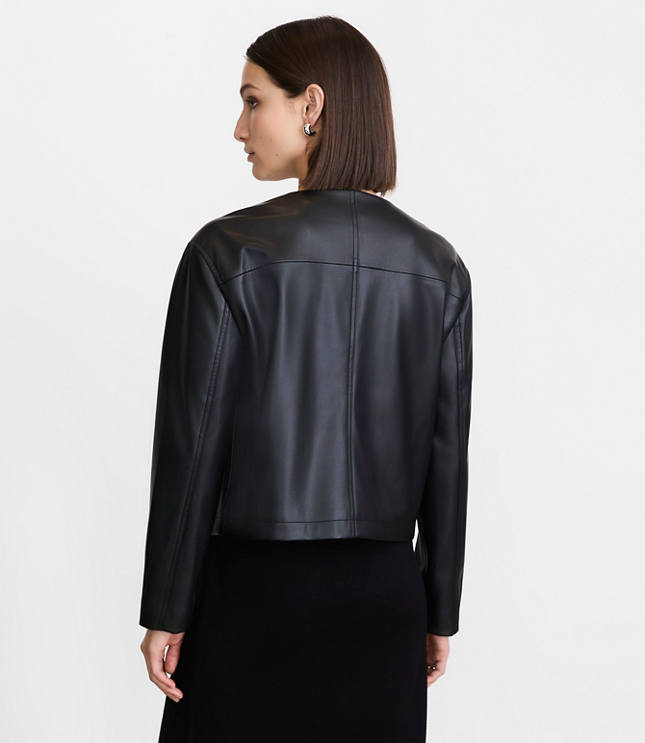 LOFT Versa Faux Leather Zip Pocket Jacket