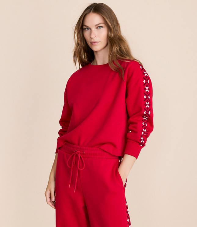 Petite Lou & Grey Fair Isle Elite Fleece Dolman Sweatshirt