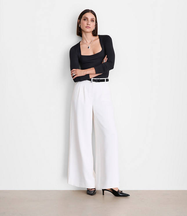 Petite LOFT Versa 360 Knit Square Neck Top