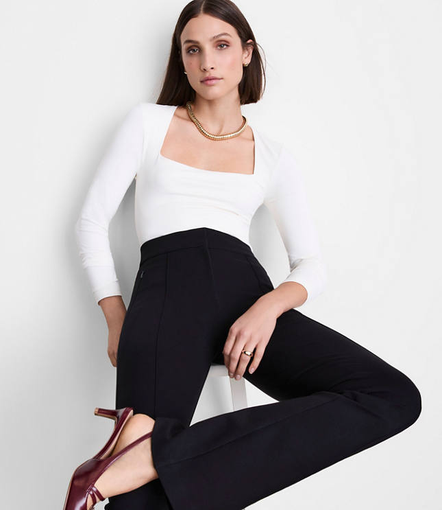 Petite LOFT Versa 360 Knit Square Neck Top