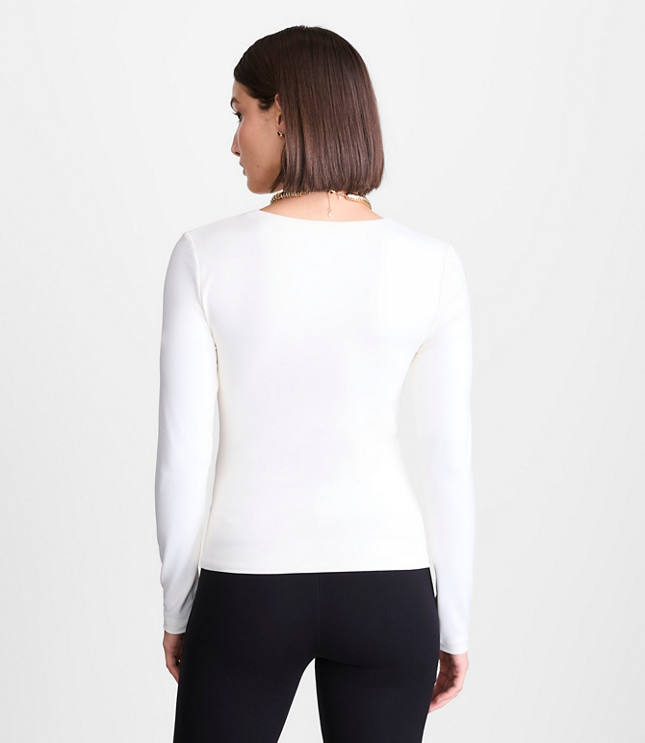 Petite LOFT Versa 360 Knit Square Neck Top