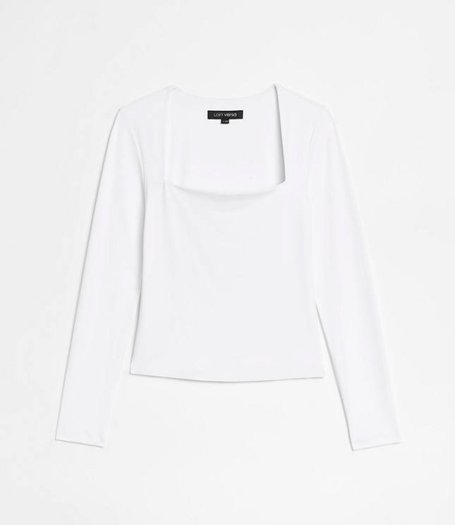 Petite LOFT Versa 360 Knit Square Neck Top
