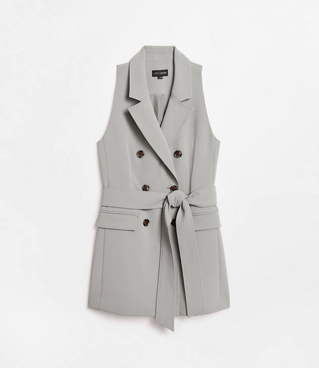 LOFT Versa Crepe Drape Double Breasted Pocket Vest