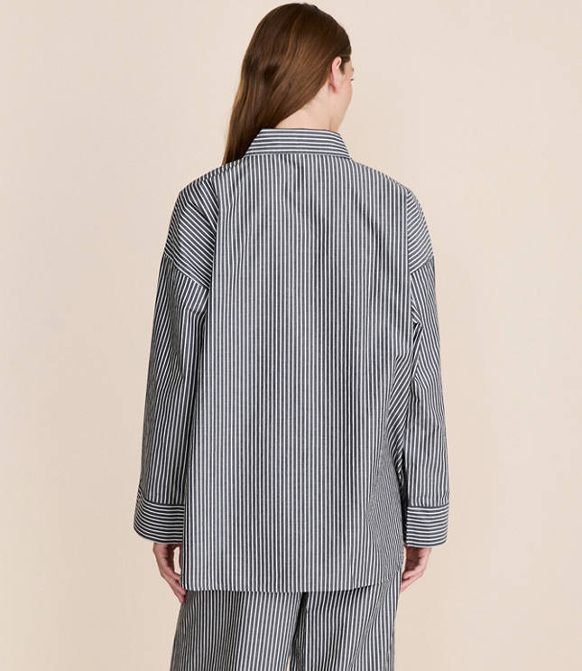 Striped Poplin Pajama Shirt - image 4