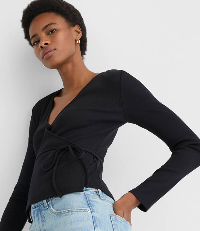 Ribbed Wrap Top