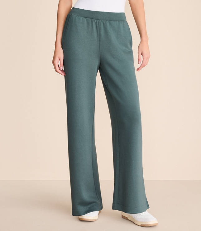 Petite Lou & Grey Scubasoft Side Slit Straight Leg Pants