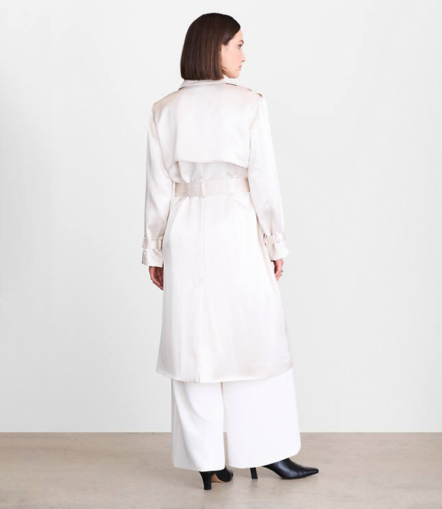 Petite LOFT Versa Satin Trench Coat