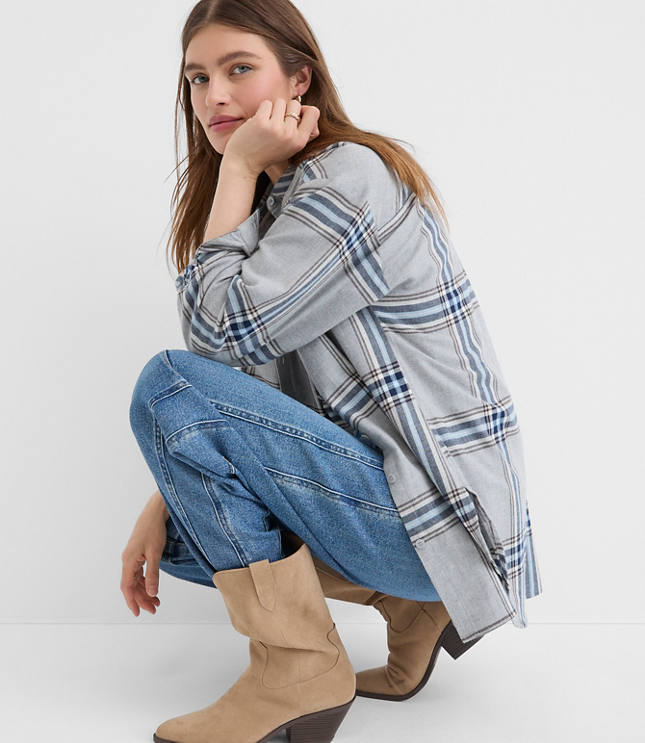 Plaid Flannel Everyday Oversized Tunic Shirt