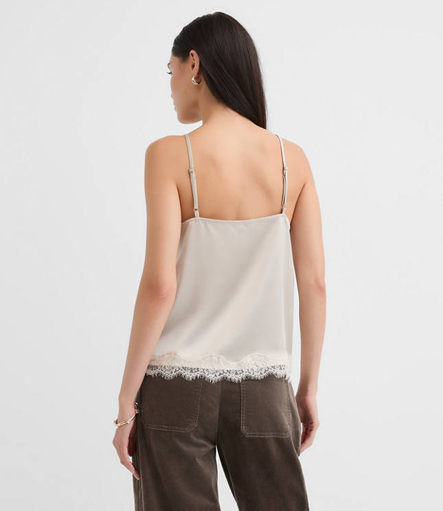 Lace Trim Satin Cami