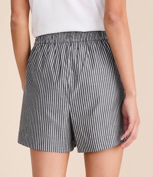 Striped Poplin Pajama Shorts