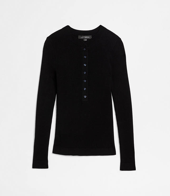 LOFT Versa Ribbed Henley Sweater