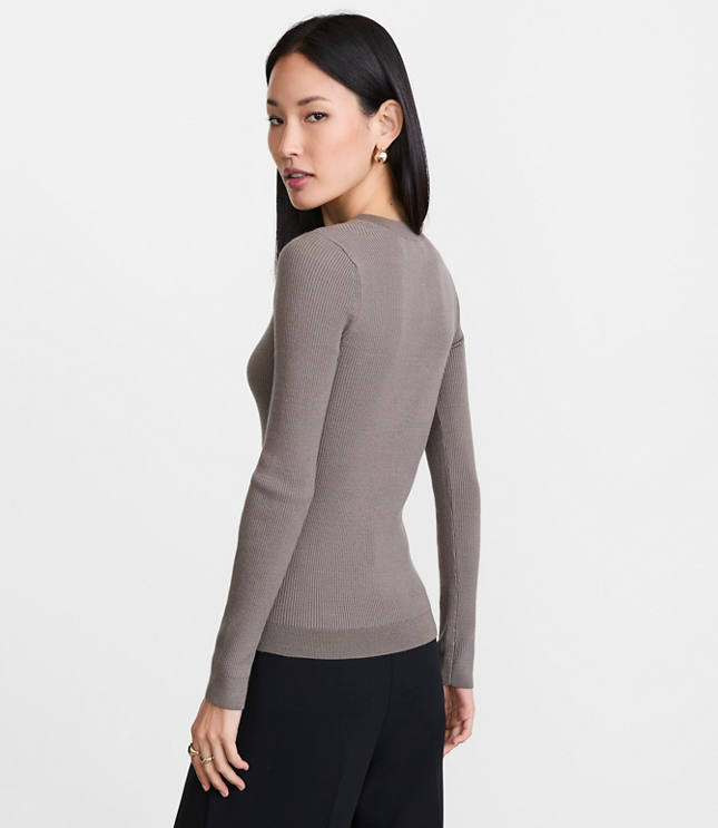 LOFT Versa Ribbed Henley Sweater