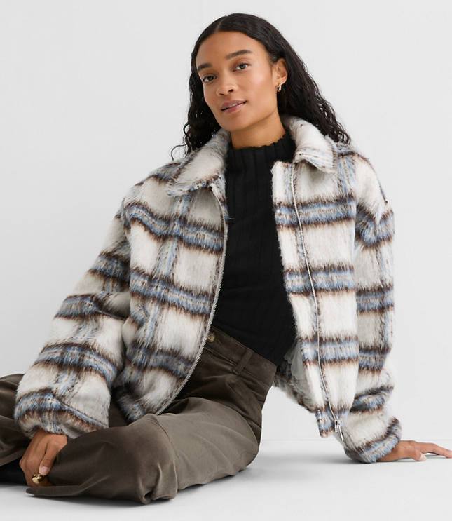 Plaid Boucle Bubble Jacket