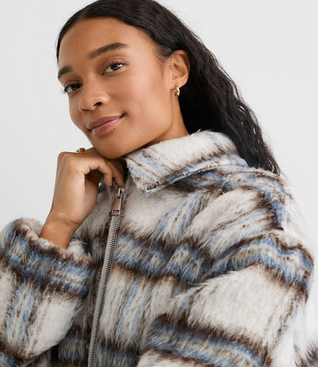 Plaid Boucle Bubble Jacket