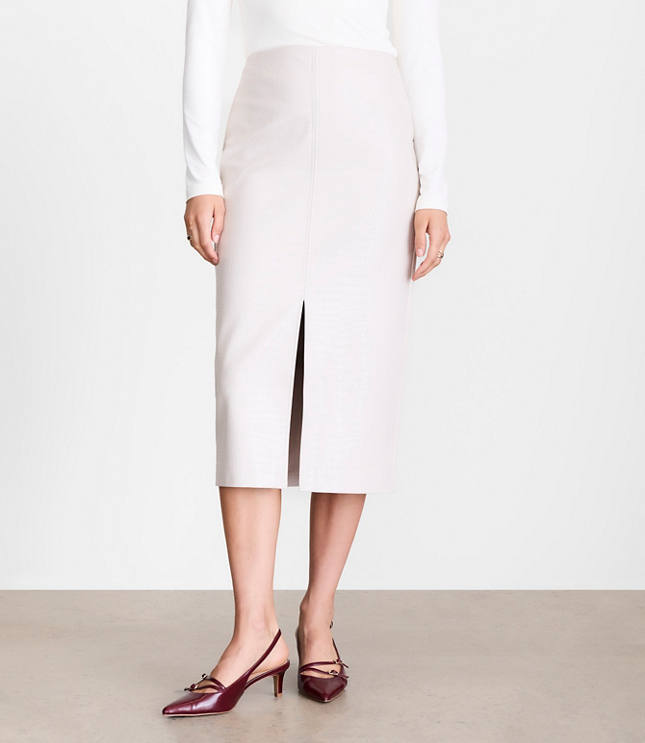 Petite LOFT Versa Embossed Faux Leather Long Skirt