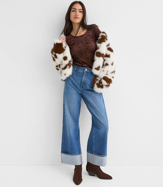 Mesh Velour Side Ruched Top