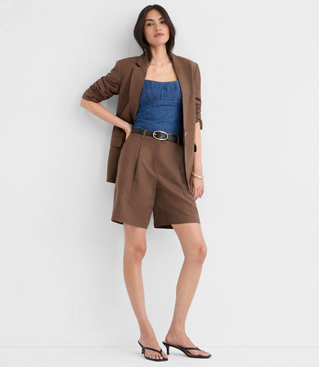 Bermuda Shorts in Linen Blend