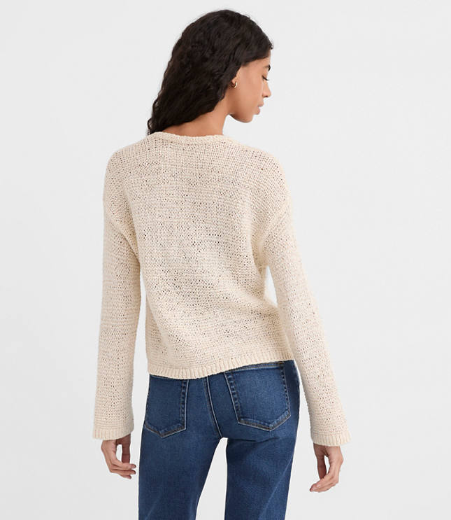 Open Stitch V-Neck Sweater