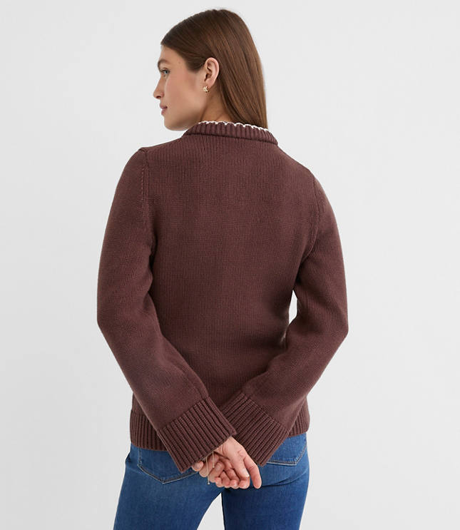 Petite Tipped Waisted Patch Pocket Cardigan