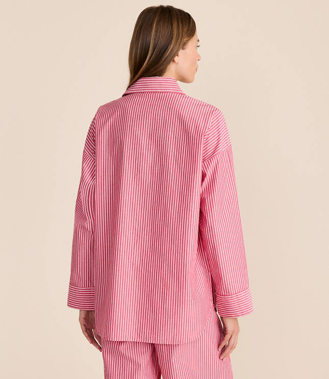 Striped Poplin Pajama Shirt