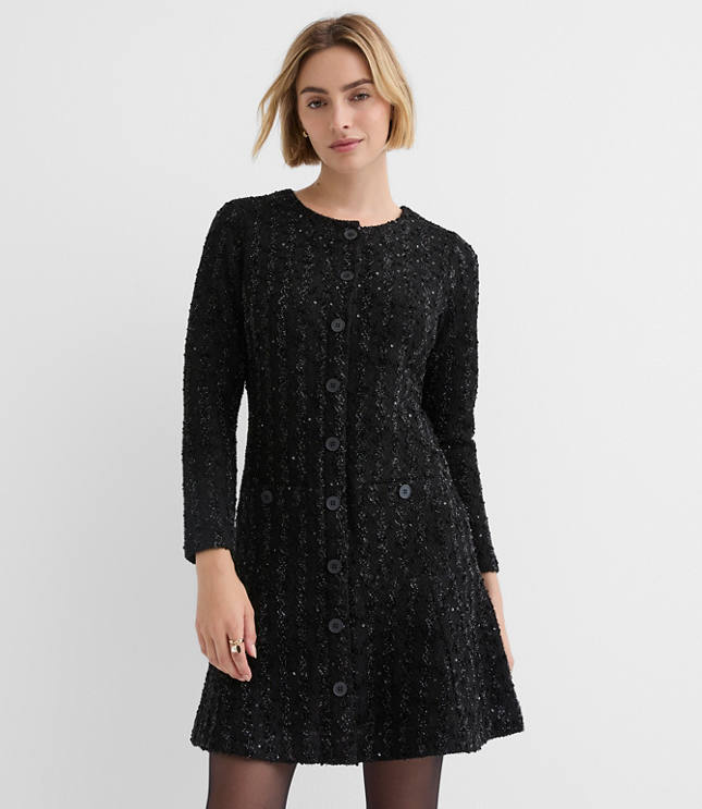 Shimmer Boucle Mini Pocket Dress