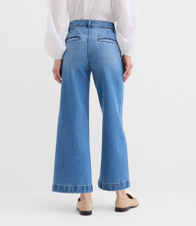 Palmer Wide Leg Crop Jeans in Classic Mid Wash