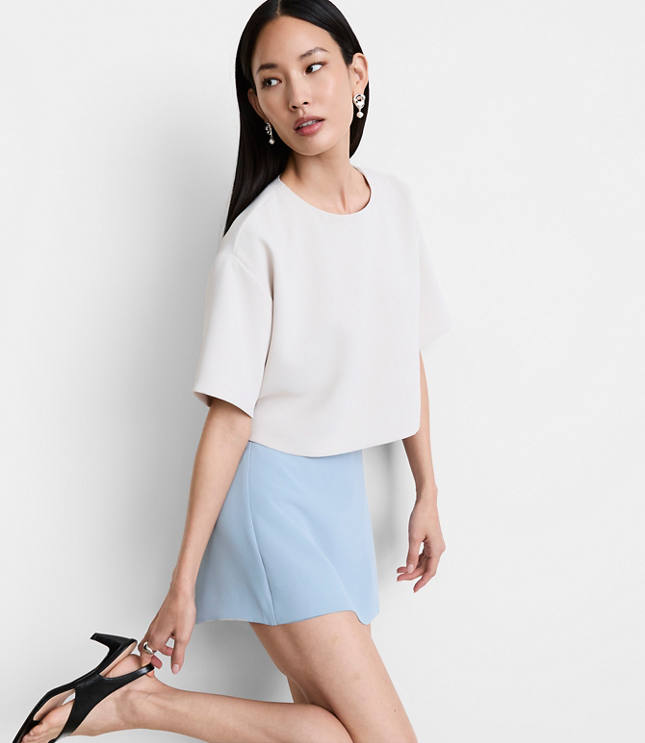 LOFT Versa Crepe Drape Relaxed Tee