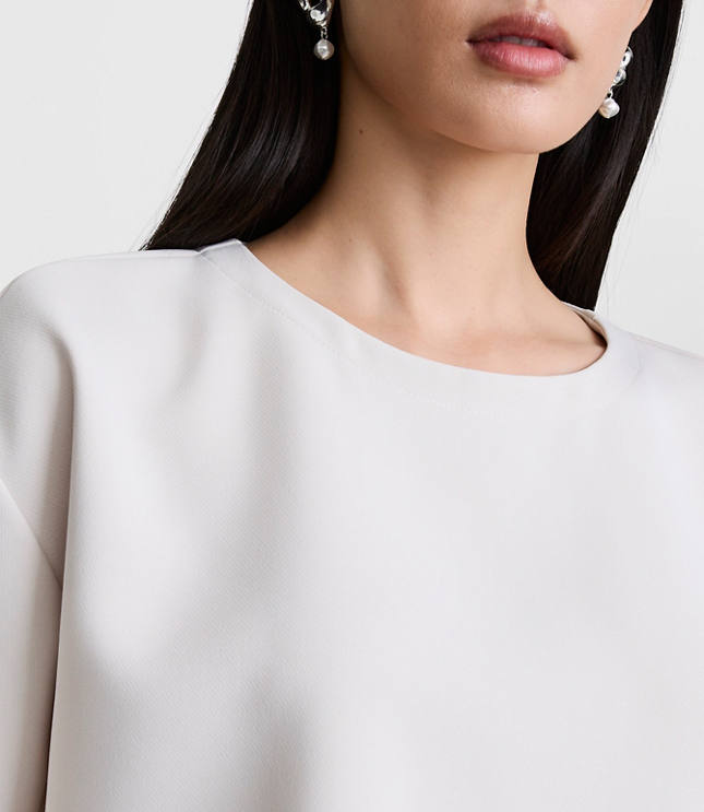 LOFT Versa Crepe Drape Relaxed Tee