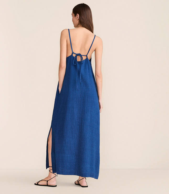 Lou & Grey Double Cloth Strappy Midi Pocket Dress