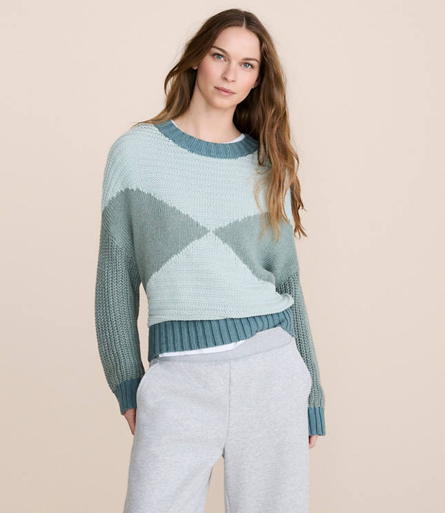 Lou & Grey Colorblock Mixed Stitch Sweater