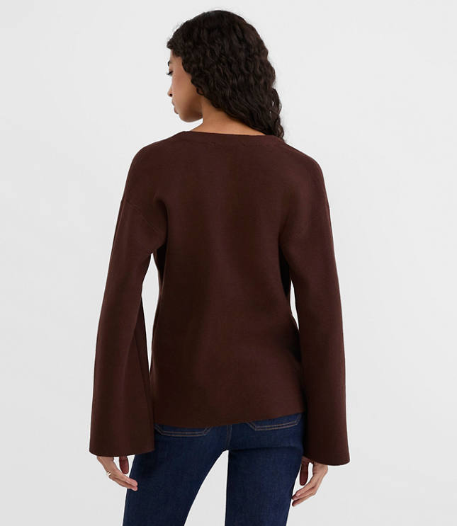 Hammered Metallic Button Sweater Jacket