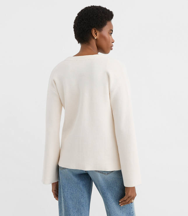 Hammered Metallic Button Sweater Jacket