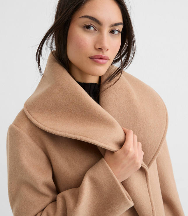 Tall Shawl Collar Belted Coat