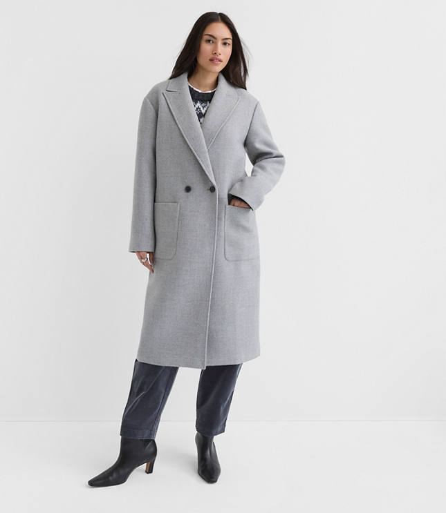 Tall Heathered Patch Pocket Coat
