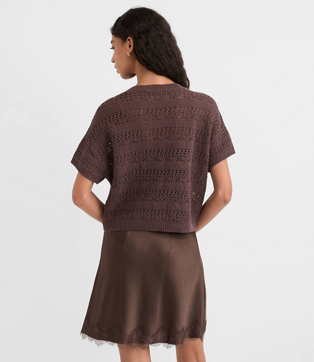 Pointelle Relaxed Sweater Tee