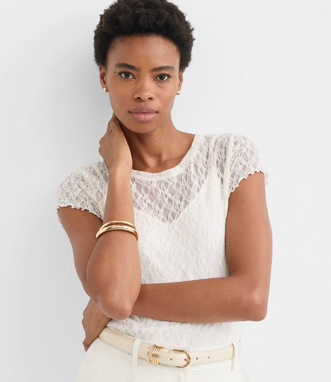 Lace Cap Sleeve Tee