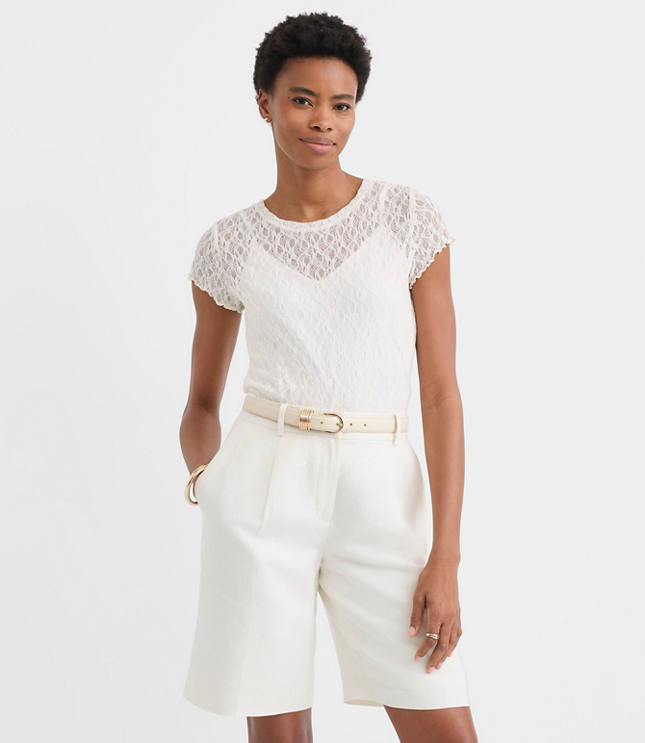 Lace Cap Sleeve Tee