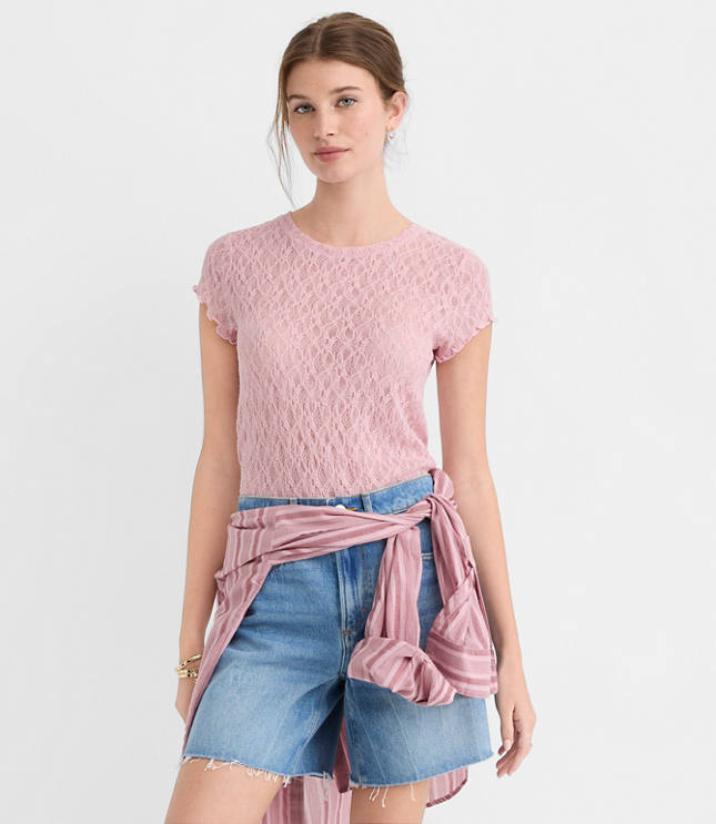 Lace Cap Sleeve Tee