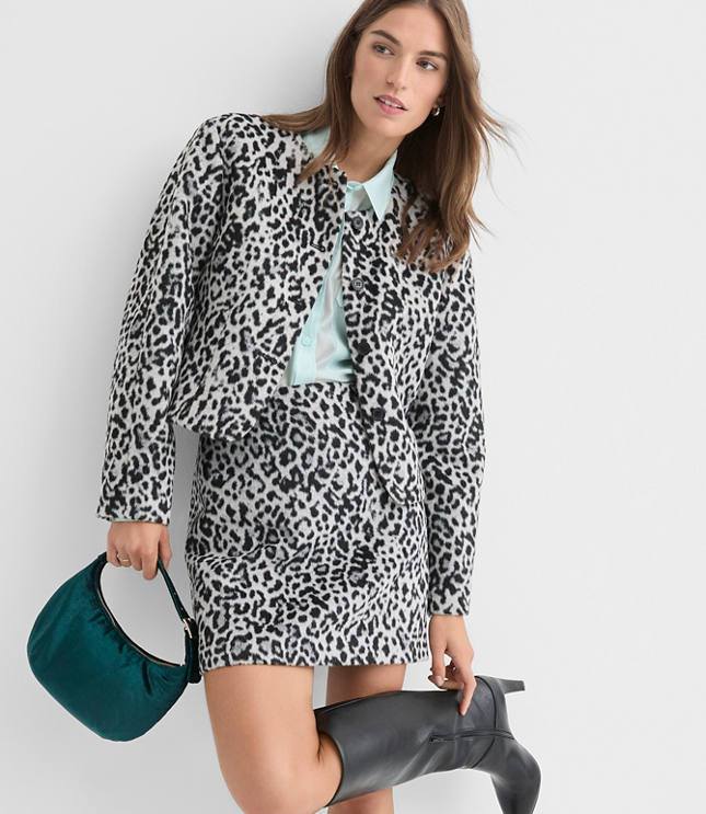 Petite Leopard Print Mini Skirt