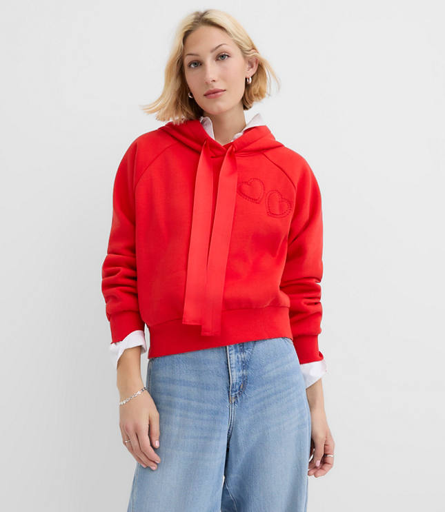 Heart Embroidered Hoodie